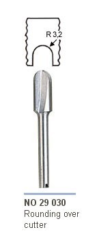 29030 Fresa para media cana 6,4 mm.