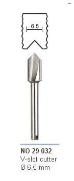 29032 Fresa para acanalar en V 6,5 mm.