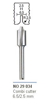 29034 Fresa para formato de borde ranurado 6,5/2,5 mm.