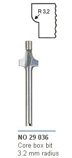 29036 Fresa para cuarto bocel R R3,2 mm.